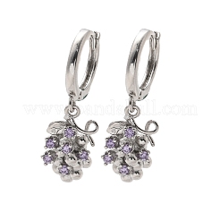 Brass Cubic Zirconia Hoop Earrings&nbsp;EJEW-Q015-02P-D