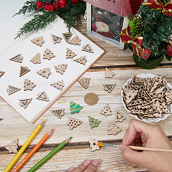 4Sets Wood Pendant Decorations&nbsp;WOOD-SC0001-90A