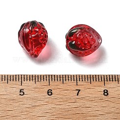Transparent Glass Enamel Beads Strawberry&nbsp;LAMP-V001-05C