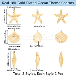 6Pcs 3 Styles 304 Stainless Steel Pendants&nbsp;STAS-BBC0008-66