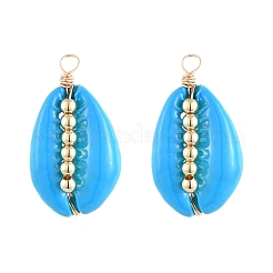 Spray Paint Cowrie Shell Pendants&nbsp;PALLOY-JF00449