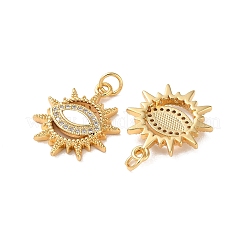Brass Micro Pave Cubic Zirconia Pendants&nbsp;KK-B083-13G