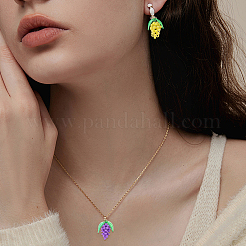 20Pcs 5 Styles Glass Seed Beaded Grape Pendants&nbsp;PALLOY-CA00022