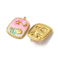 304 Stainless Steel Enamel Pendants&nbsp;STAS-L299-18G-01
