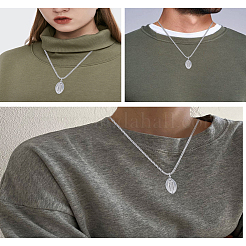 1Pc Anti-Tarnish Stainless Steel Rugby Pendant Box Chain Necklaces for Women Men&nbsp;NJEW-LP0001-11