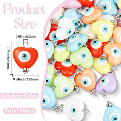 50Pcs Evil Eye Resin Pendants&nbsp;RESI-BM0001-09