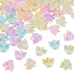 60Pcs 6 Colors Electroplate Transparent Glass Charms&nbsp;PALLOY-TAC0287