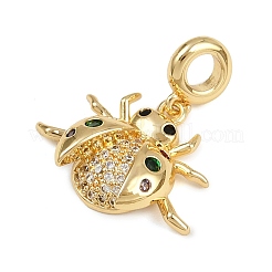 Brass Pave Colorful Cubic Zirconia European Dangle Charms&nbsp;KK-C114-08G