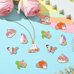 30Pcs 6 Styles Alloy Enamel Pendants&nbsp;ENAM-CJ0006-48