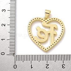 Brass Micro Pave Cubic Zirconia Pendants&nbsp;KK-M319-04G