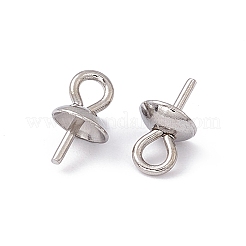 304 Stainless Steel Cup Pearl Peg Bails Pin Pendants&nbsp;STAS-E030-4