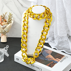 1Pc Acrylic Cuban Link Chain Necklaces for Men&nbsp;NJEW-SP0001-09B-G