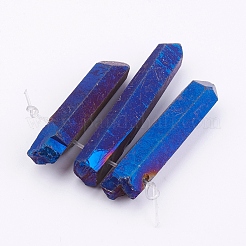 Electroplated Natural Quartz Crystal Graduated Beads Strands&nbsp;X-G-P315-A06
