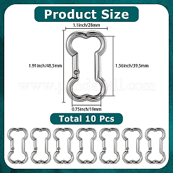 10Pcs Zinc Alloy Rock Climbing Carabiners&nbsp;FIND-SC0021-33