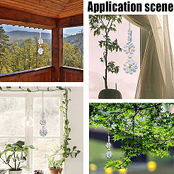 Glass Beaded Flower Hanging Suncatchers&nbsp;AJEW-WH20020-064B