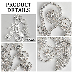 1Pair Brass Rhinestone Wedding Dress Decoration Accessories&nbsp;FIND-GF0006-54