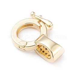 Brass Micro Pave Clear Cubic Zirconia Twister Clasps&nbsp;X-ZIRC-L097-021G