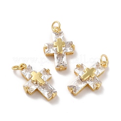Rack Plating Brass Micro Pave Cubic Zirconia Pendants&nbsp;KK-A160-05G