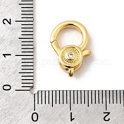 Brass Micro Pave Clear Cubic Zirconia Lobster Claw Clasps&nbsp;KK-A266-24B-G