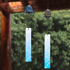 2Pcs 2 Style Japanese Cast Iron Bell Wind Chimes&nbsp;HJEW-BC0001-47C