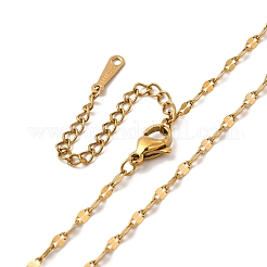 Ion Plating(IP) 304 Stainless Steel Dapped Chain Necklace for Women&nbsp;NJEW-G097-04G