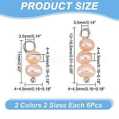 4 Sets 2 Colors  Natural Cultured Freshwater Pearl Pendants&nbsp;FIND-AR0004-60