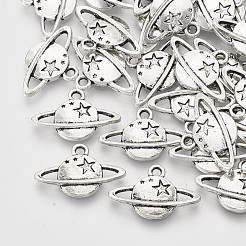 Tibetan Style Alloy Universe Space Charms&nbsp;TIBEP-S319-013AS-RS
