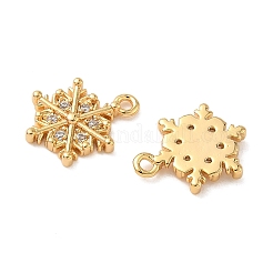 Christmas Brass Micro Pave Clear Cubic Zirconia Charms&nbsp;KK-B160-41G-02