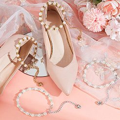 4Pcs 2 Colors Round ABS Plastic Imitation Pearl Anti-Loose High Heel Shoelaces&nbsp;AJEW-PH0011-71