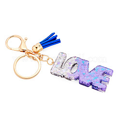 Alloy & Resin Tassel Keychainss&nbsp;AJEW-TADJ0001-20G-02