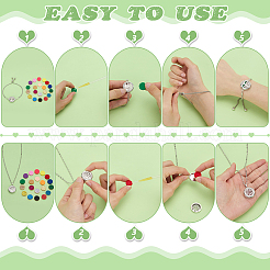 3Pcs 3 Styles Stainless Steel Flat Round Essential Oil Diffuser Pendant Necklaces & Bracelets Set&nbsp;SJEW-GA0001-07