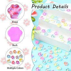 100Pcs Cat Paw Print Resin Cabochons&nbsp;RESI-CJ0002-91