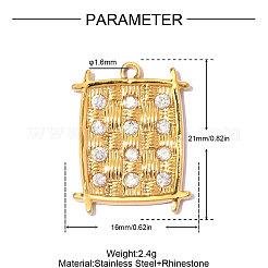 304 Stainless Steel Rhinestone Pendants&nbsp;STAS-OY013-53G