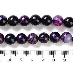 Natural Striped Agate/Banded Agate Beads Strands&nbsp;G-Z060-A01-C12