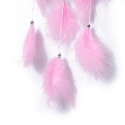 Handmade Flower Woven Net/Web with Feather Wall Hanging Decoration&nbsp;LS-HJEW-A001-03A