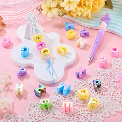 52Pcs 26 Styles UV Plating Opaque Acrylic European Beads&nbsp;OACR-TA0004-81