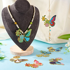 7Pcs 7 Colors Rack Plating Alloy Enamel Big Pendants&nbsp;ENAM-TA0002-71