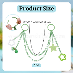 Acrylic Star Charm Iron Chain Bag Decorative Chains&nbsp;HJEW-OC00299
