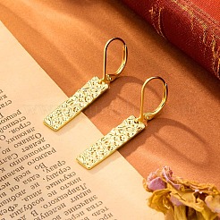 Hammered Rectangle Brass Leverback Earrings&nbsp;FS-WG7358A-02