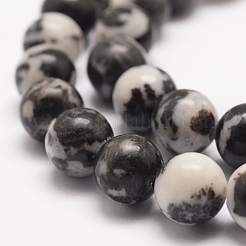 Natural Zebra Jasper Beads Strands&nbsp;G-F511-03-8mm