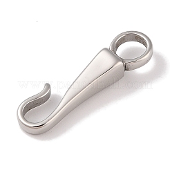 Non-Tarnish 304 Stainless Steel Hook Clasps&nbsp;STAS-C109-12P