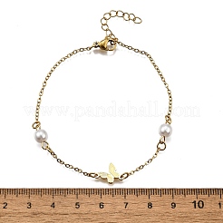 304 Stainless Steel Butterfly Link Bracelets&nbsp;BJEW-C098-01C-G