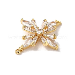 Brass Pave Clear Glass Rhinestone Connector Charms&nbsp;KK-B079-14G