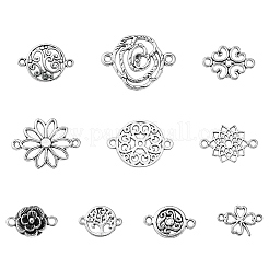 20Pcs 10 Styles Tibetan Style Alloy Connector Charms&nbsp;TIBE-YW0001-68