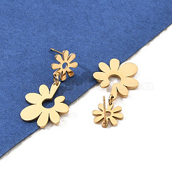 304 Stainless Steel Dangle Stud Earrings for Women&nbsp;EJEW-Q009-01G