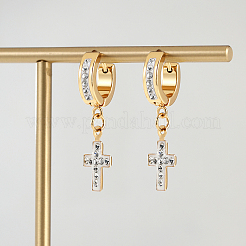 201 Stainless Steel Cross Hoop Earrings&nbsp;LS-XZ9263