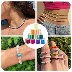 10 Rolls 10 Colors Flat Elastic Crystal Thread&nbsp;EW-TA0001-07