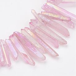 Electroplated Natural Quartz Stick Bead Strands&nbsp;G-G950-06A