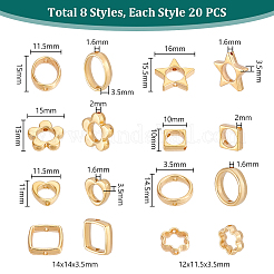 160Pcs 8 Styles 2-Hole CCB Plastic Beads Frame&nbsp;FIND-PH0020-76G