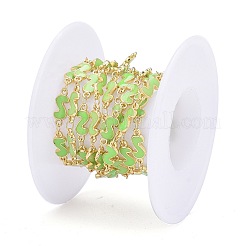 Handmade Alloy Enamel S Shape Link Chains&nbsp;ENAM-F138-05B-RS